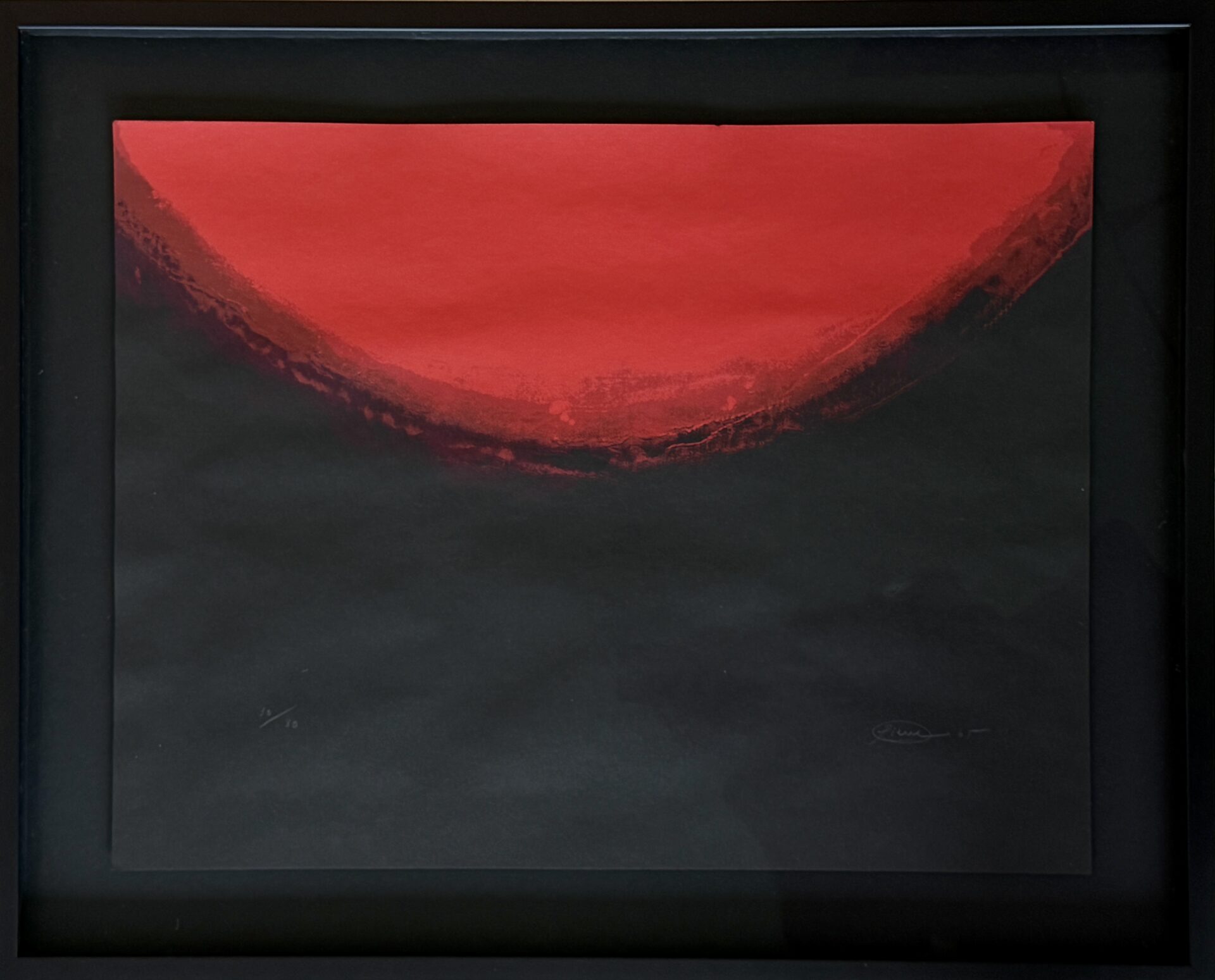 OTTO PIENE, Rose oder Stern (rot auf schwarz) – Bild 2